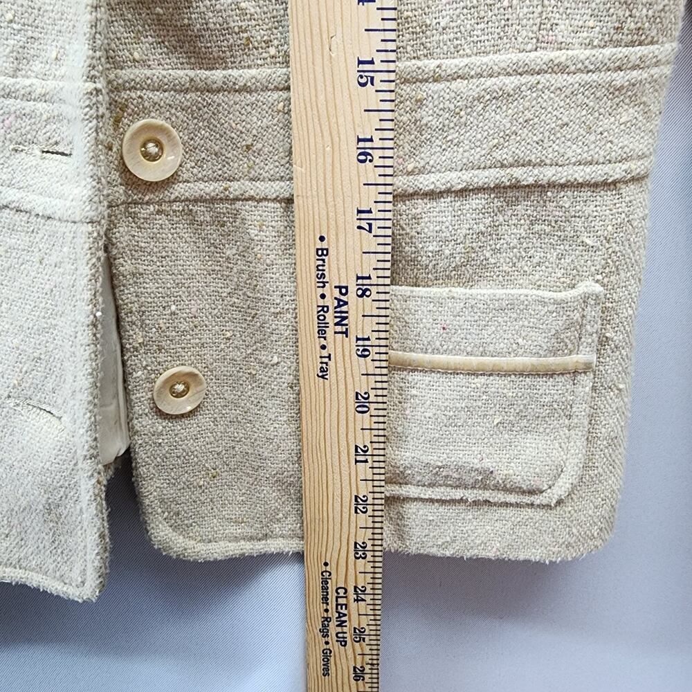 Old Navy Jacket Womans SMALL Khaki Wool Blend Blazer Pockets Lined Office Church - Picture 10 of 13